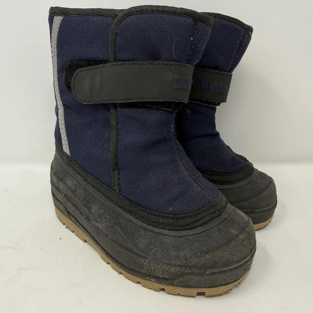 LL Bean Toddler Snow Boots Navy Blue Black Waterproof Winter 244950 Size 8